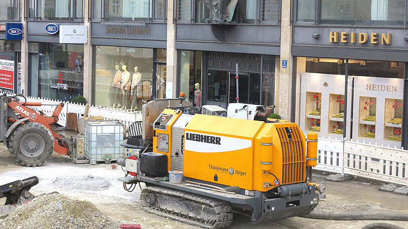Riesen-Baustelle in der Innenstadt: So schaut's aktuell am Marienhof aus. Die Bauarbeiten für die Zweite Stammstrecke sind in vollem Gange.