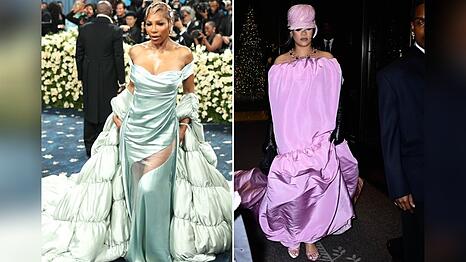 Ob Serena Williams in Hellblau oder Rihanna in Pink: "Duvet Dressing" ist der Trendlook des Winters.