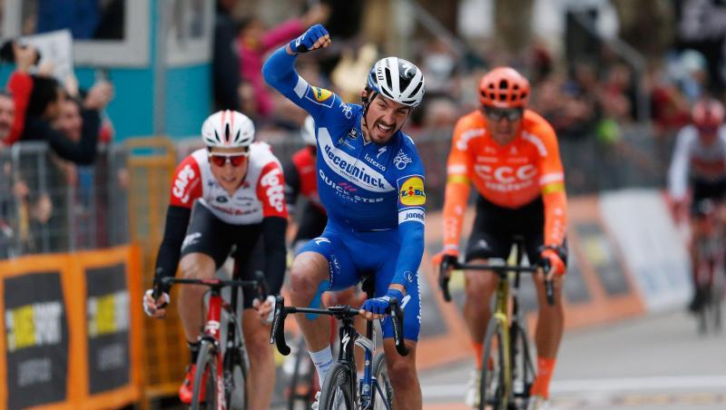 Julian Alaphilippe gewann in Jesi. Julian Alaphilippe gewann in Jesi.