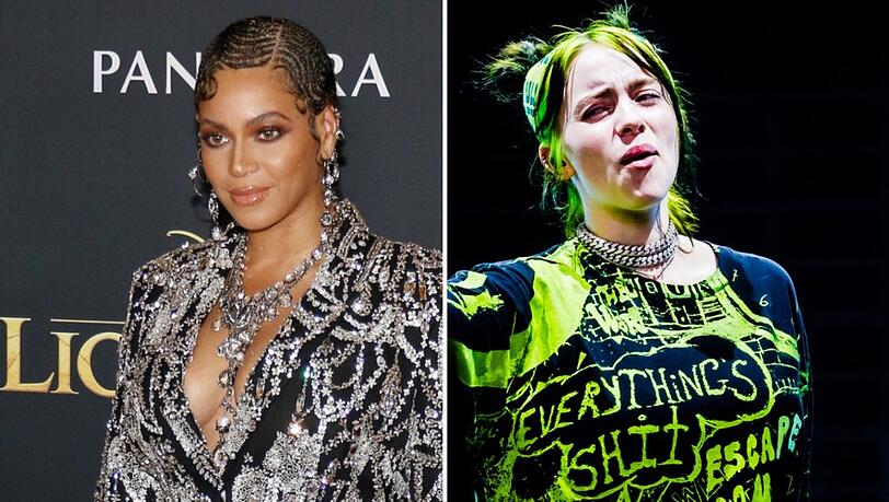 Beyoncé (li.) und Billie Eilish sorgen bei den Oscars für die musikalische Untermalung.