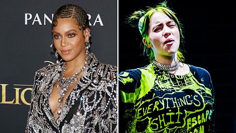 Beyoncé (li.) und Billie Eilish sorgen bei den Oscars für die musikalische Untermalung.
