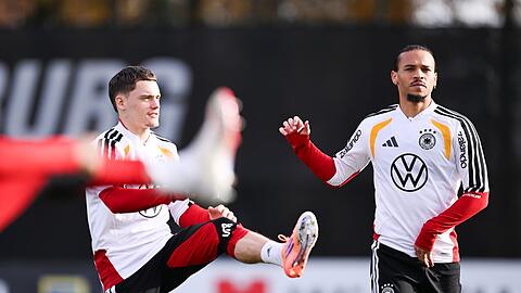 Florian Wirtz (l.) und Leroy Sané (r.) sind in der Offensive gegen Luxemburg gefordert. Florian Wirtz (l.) und Leroy Sané (r.) sind in der Offensive gegen Luxemburg gefordert.
