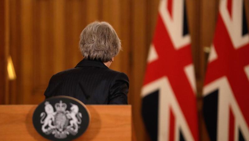 Theresa May, Premierministerin von Großbritannien, verlässt eine Pressekonferenz in der 10 Downing Street. Theresa May, Premierministerin von Großbritannien, verlässt eine Pressekonferenz in der 10 Downing Street.