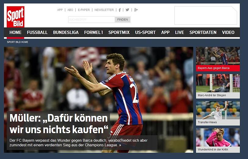 "Sport Bild" fasst das Spiel mit Müllers Aussage zusammen: "Dafür können wir uns nichts kaufen."