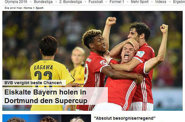 Bei "T-Online" macht man es wie bei den Kollegen der "Sportschau".