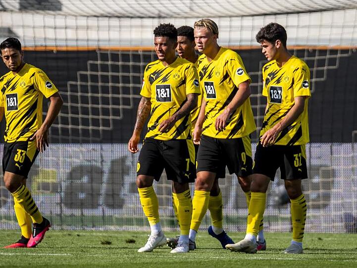 Jung und gut: Die BVB-Youngster Jadon Sancho, Jude Bellingham, Erling Braut Haaland und Giovanni Reyna.