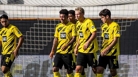 Jung und gut: Die BVB-Youngster Jadon Sancho, Jude Bellingham, Erling Braut Haaland und Giovanni Reyna.