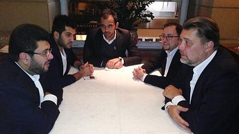 Besuch von Investor Hasan Ismaik (l.) bei den Löwen. Rechts im Bild Präsident Gerhard Mayrhofer.