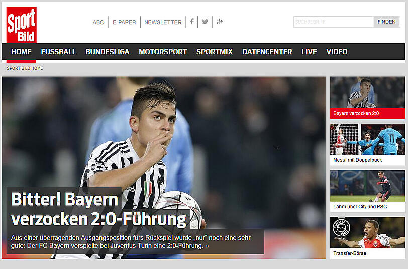 Pressestimmen zum 2:2 der Bayern in Turin