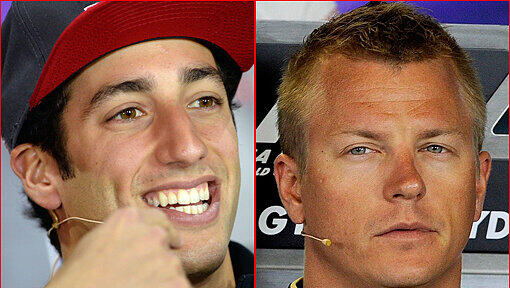 Die beiden Top-Kandidaten für den Platz neben Sebastian Vettel im Red Bull Racing Team: Daniel Ricciardo und Kimi Räikkönen. Die beiden Top-Kandidaten für den Platz neben Sebastian Vettel im Red Bull Racing Team: Daniel Ricciardo und Kimi Räikkönen.