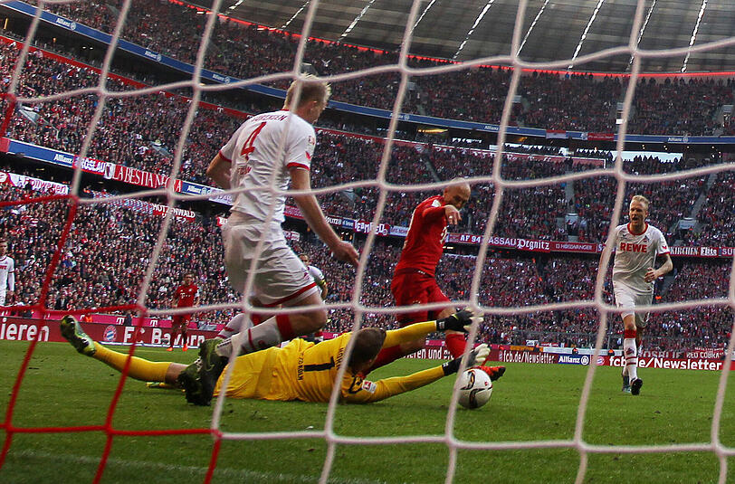 Arjen Robben erzielte beim 4:0-Sieg gegen Köln seinen 75. Ligatreffer für die Bayern.