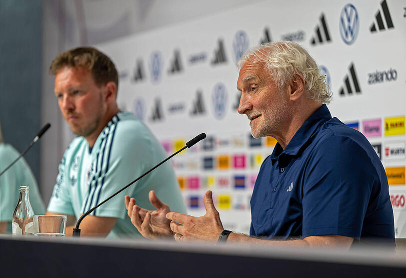Rückendeckung für Nagelsmann: Sportdirektor Rudi Völler (r.). Rückendeckung für Nagelsmann: Sportdirektor Rudi Völler (r.).