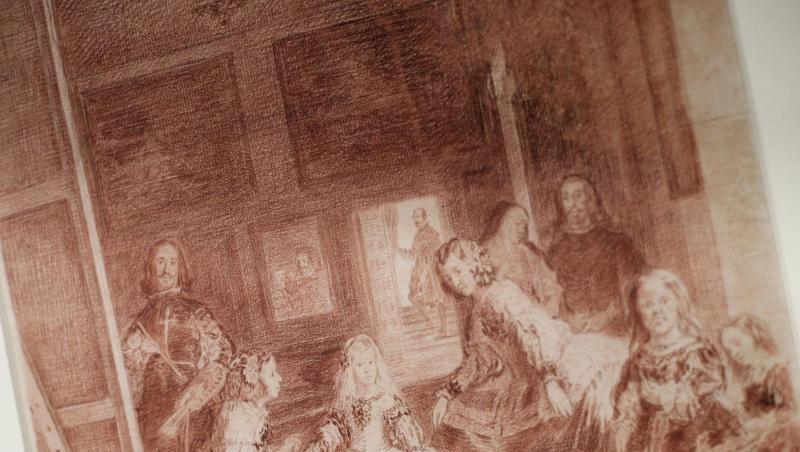 Zeichnung von "Las Meninas" in der Ausstellung "Dibujos de Goya" im Prado-Museum. Zeichnung von "Las Meninas" in der Ausstellung "Dibujos de Goya" im Prado-Museum.