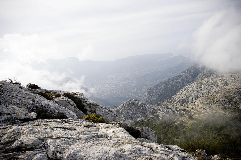 Blick vom Tramuntana-Gebirge in Richtung Soller.