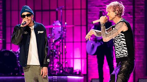 Pete Davidson und Machine Gun Kelly beim "Netflix Is a Joke"-Festival.