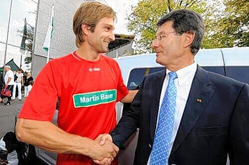 Stein als Gratulant bei Helmut Hacks 60. Geburtstag.