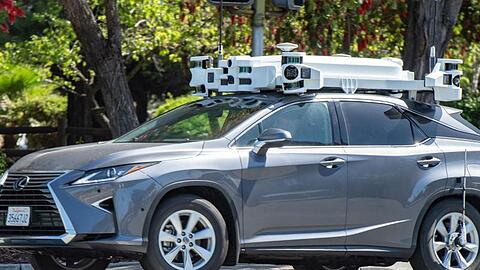Ein Roboterwagen von Apple auf Probefahrt. Apple hat im Jahr 2019 die Testfahrten seiner Roboterwagen in Kalifornien drastisch reduziert.