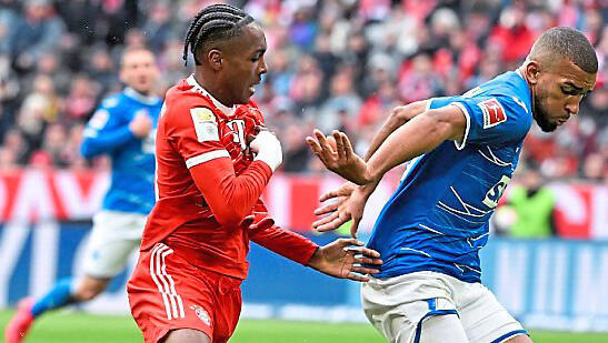 Sehr engagiert gegen Hoffenheim: Mathys Tel (l.).  Sven Hoppe/dpa