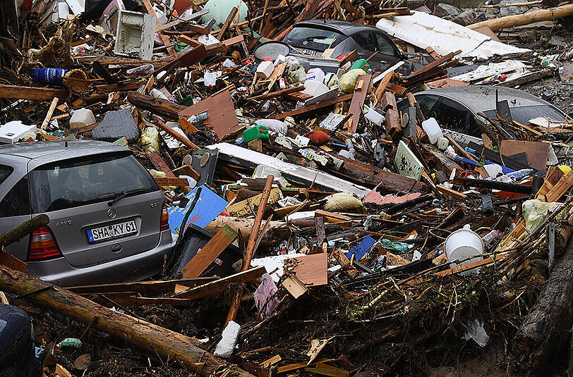 Unwetter in Süddeutschland: Bei Naturkatastrophen gab es weltweit weniger Tote zu beklagen - aber die Schäden waren deutlich höher. Foto: Marijan Murat