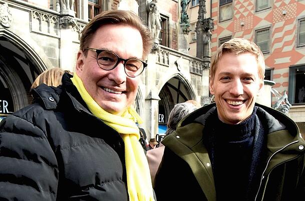 J&ouml;rg Hoffmann (FDP) und Dominik Krause (Gr&uuml;ne) bei einem Termin im Februar. Am Sonntag trifft sich Gr&uuml;n-Rot zun&auml;chst mit FDP und Freien W&auml;hlern.