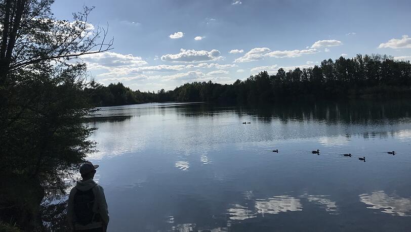 Idyllisch und weitläufig ist der See im Naturschutzgebiet Allacher Lohe.