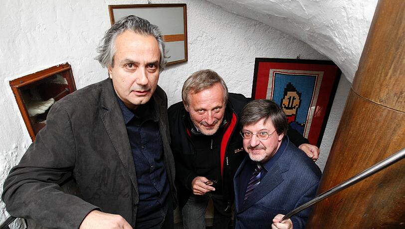 Auf ins Turmstüberl (v. l.): Friedrich Ani, Konstantin Wecker und Alfons Schweiggert. Auf ins Turmstüberl (v. l.): Friedrich Ani, Konstantin Wecker und Alfons Schweiggert.