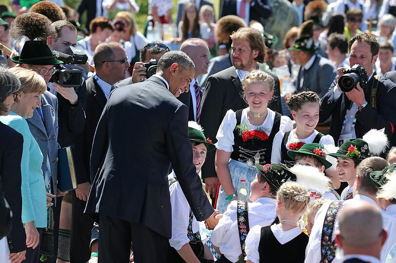 Weitere Bilder vom Treffen zwischen Merkel und Obama in Krün vor dem G7-Gipfel in Elmau.