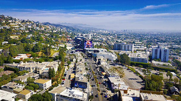 Der Sunset Boulevard f&uuml;hrt unter anderem durch Hollywood und Beverly Hills.