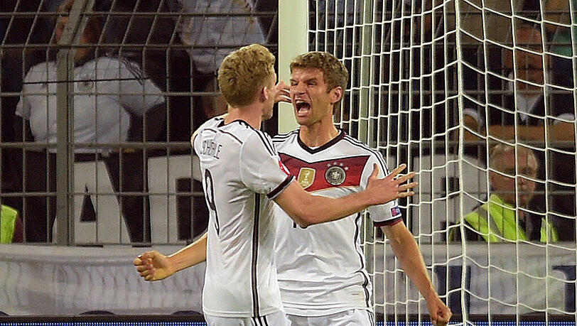 Traf in 54 DFB-Partien 28 Mal: Thomas Müller. Traf in 54 DFB-Partien 28 Mal: Thomas Müller.