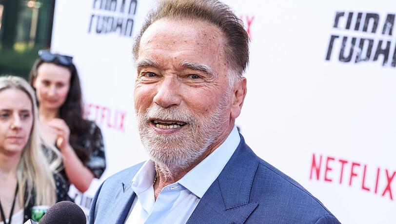 Arnold Schwarzenegger bei einem Event im Rahmen der Ver&ouml;ffentlichung seiner Netflix-Serie "Fubar".