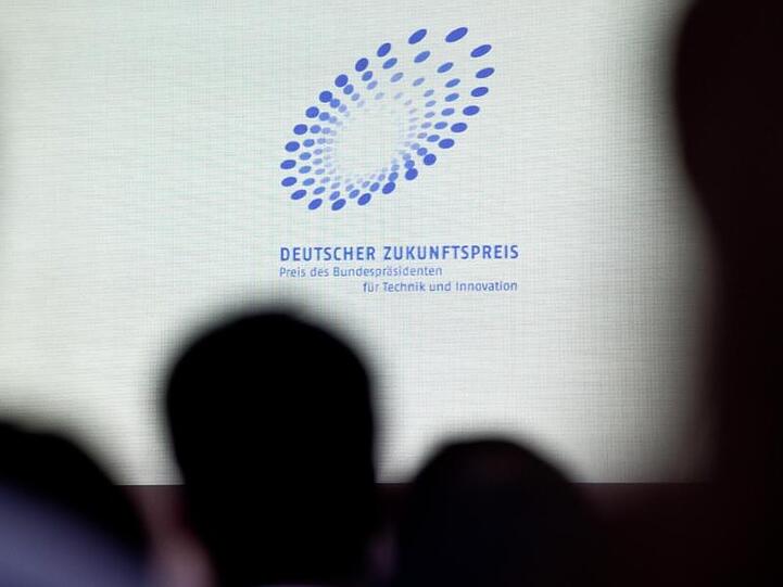 Das Logo vom Deutschen Zukunftspreis. Foto: Daniel Karmann/Archiv