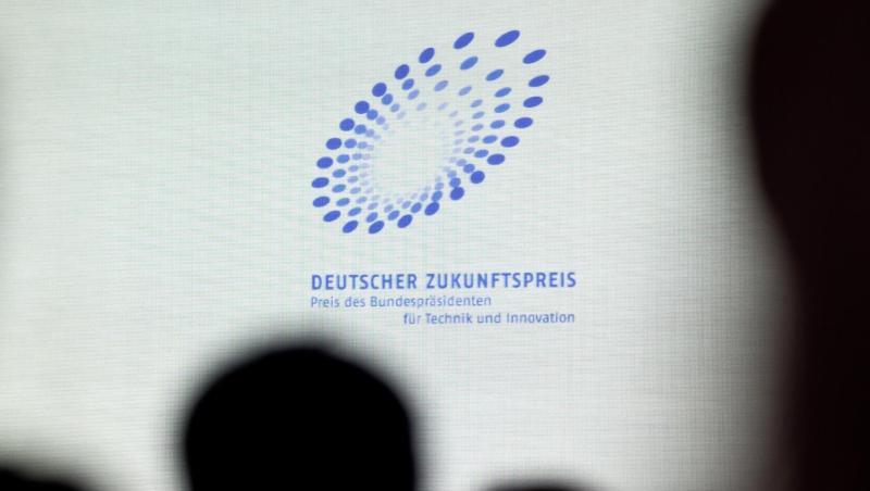 Das Logo vom Deutschen Zukunftspreis. Foto: Daniel Karmann/Archiv