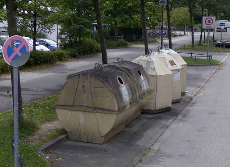 Nicht gerade schön, aber praktisch: Die Münchner Wertstoffinseln.