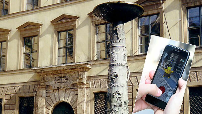 Richard-Strauß-Brunnen in der Fußgängerzone: Hier wurde ein eifriger Pokémon-Go-Spieler mit Marihuana erwischt. Richard-Strauß-Brunnen in der Fußgängerzone: Hier wurde ein eifriger Pokémon-Go-Spieler mit Marihuana erwischt.