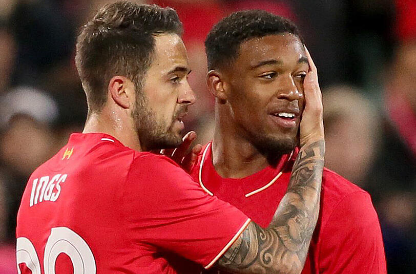 Dany Ings und Torschütze Jordan Ibe (rechts) vom FC Liverpool.