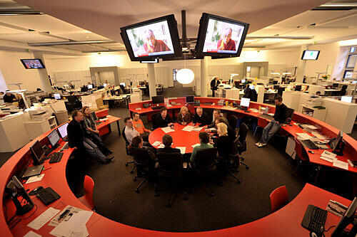Blick in den Newsroom der Abendzeitung.