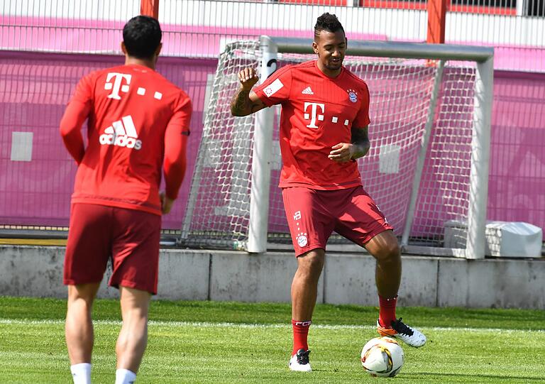 Nach seiner schweren Verletzung wieder im Mannschaftstraining: Jerome Boateng.