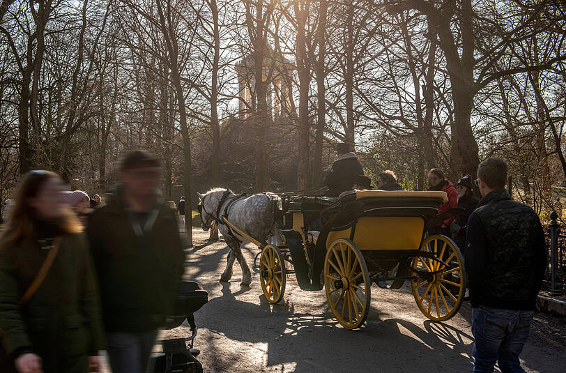 Bei Schnee noch sch&ouml;ner und angenehm entschleunigend: Eine Kutschfahrt durch den Englischen Garten.