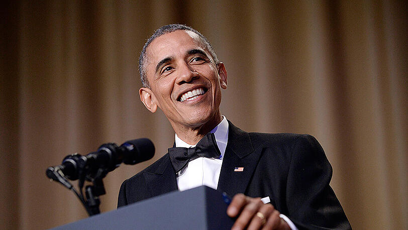 Es war sein letzter Aufritt als "Komödiant der Nation": Barack Obama beim achten Korrespondenten-Dinner in Washington. Es war sein letzter Aufritt als "Komödiant der Nation": Barack Obama beim achten Korrespondenten-Dinner in Washington.