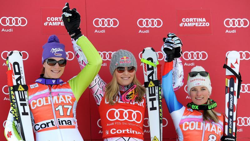 Gemeinsam auf dem Podest, bei der Ski-WM ab kommender Woche: Maria Riesch (l.) und Lidsey Vonn. Gemeinsam auf dem Podest, bei der Ski-WM ab kommender Woche: Maria Riesch (l.) und Lidsey Vonn.