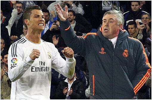 Möglicher Gegner des FC Bayern im Halbfinale der Champions League: Real Madrid mit Weltfußballer Cristiano ronaldo Coach Carlo Ancelotti.