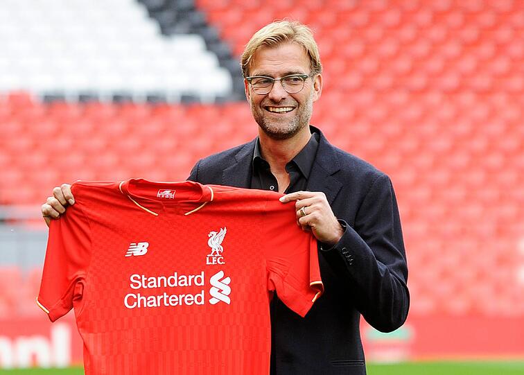 Jürgen Klopp mit seinem FC Liverpool landet auf Platz acht der wertvollsten Klubs: 1,548 Milliarden Dollar.