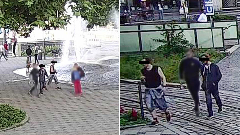 Bilder aus den Überwachungskameras am Sendlinger Tor. Lion K. zusammen mit den beiden Männern, die gesucht wurden.