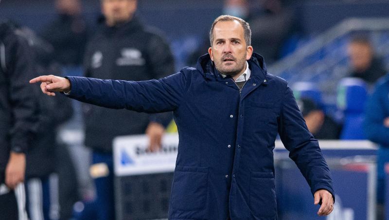 Schalkes Trainer Manuel Baum ist mit der Leistung seiner Mannschaft gegen Union zufrieden.