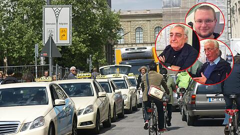 Taxis in Dienerstraße sollen weg. Aber wo sollen die Radler fahren? Und was ist mit den Fußgängern?
