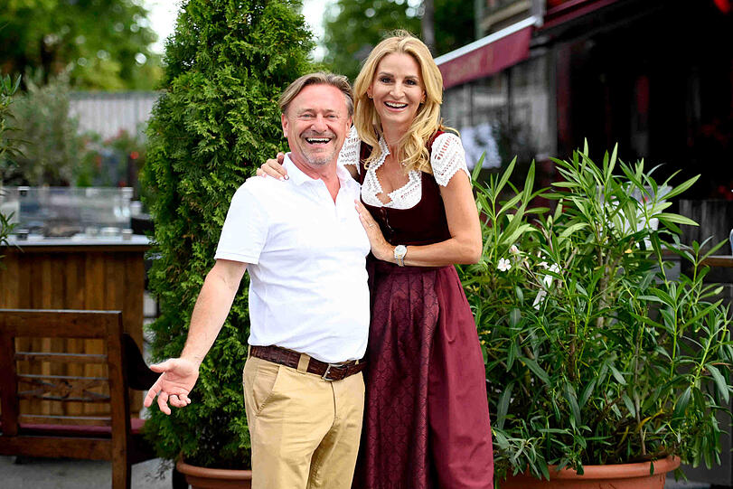 Peter Veigl (Atlantik Fisch) und Sandra Abt.
