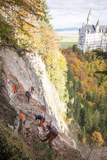 Die Sprengarbeiten rund um Neuschwanstein sind im vollen Gange.