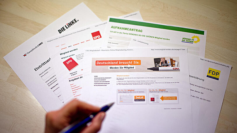 Online-Eintrittserklärungen und Aufnahmeanträge der verschiedenen Parteien. (Archivbild)