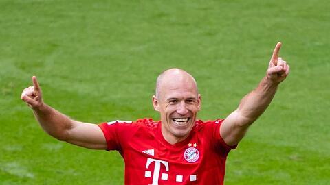 Arjen Robben jubelt über sein Tor. Foto: Sven Hoppe/dpa/Archivbild