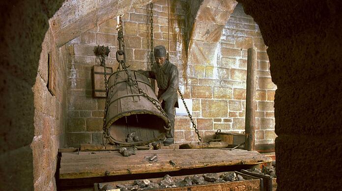Eine Szene aus der alten Bergwerksausstellung.